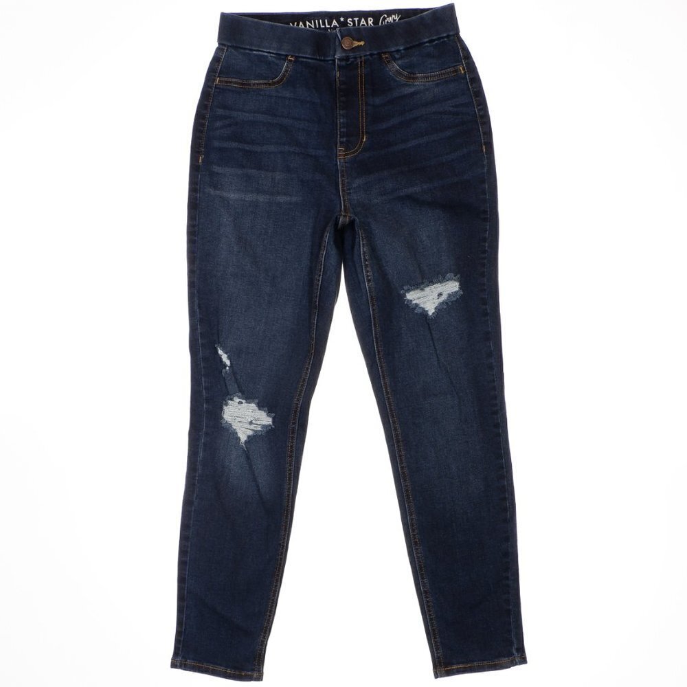 Vanilla Star Jeans Juniors M Super High Rise Distressed Skinny Ankle 27 x 25.5